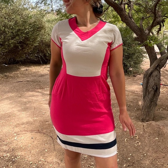 Montaria Dresses & Skirts - Montaria Cotton Color Block Dress